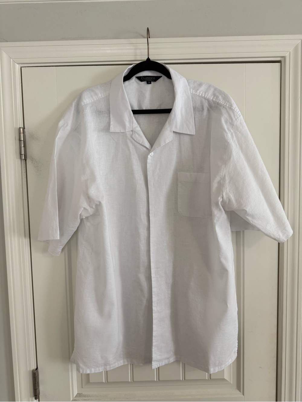 ClassiCo White Short-Sleeve Button-Down Linen Suit